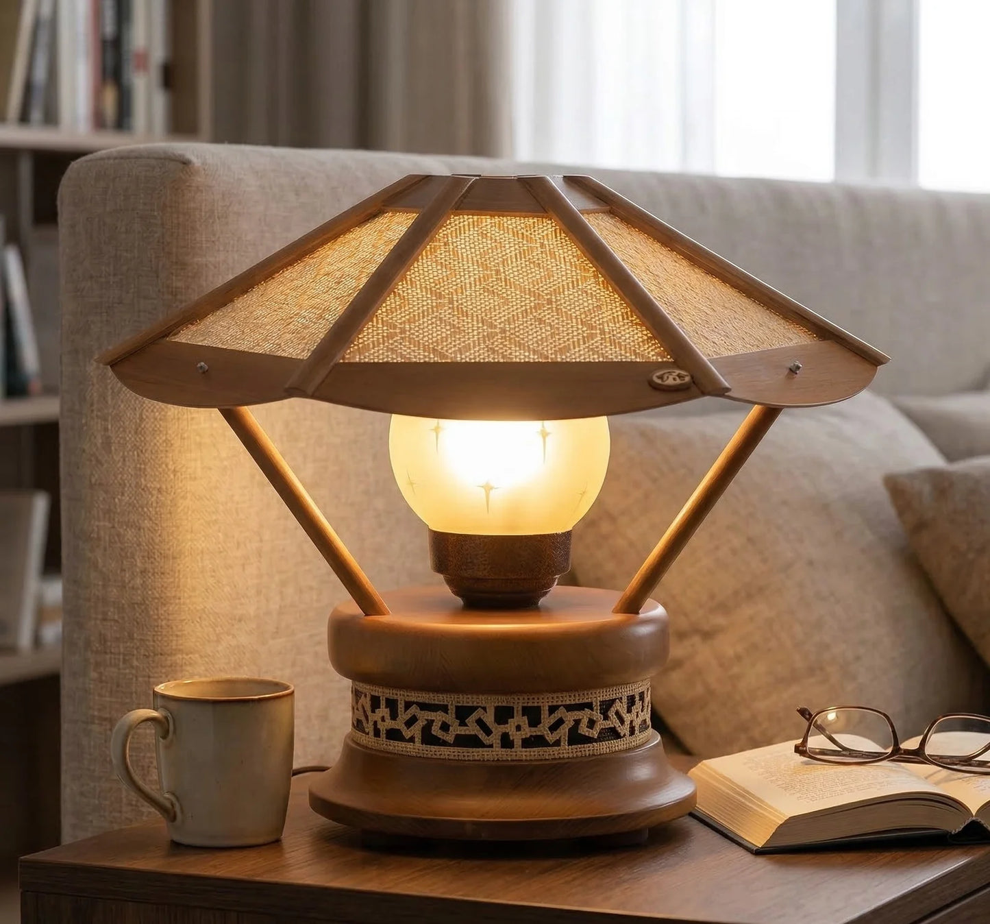 Taxta Masaüstü Lampa