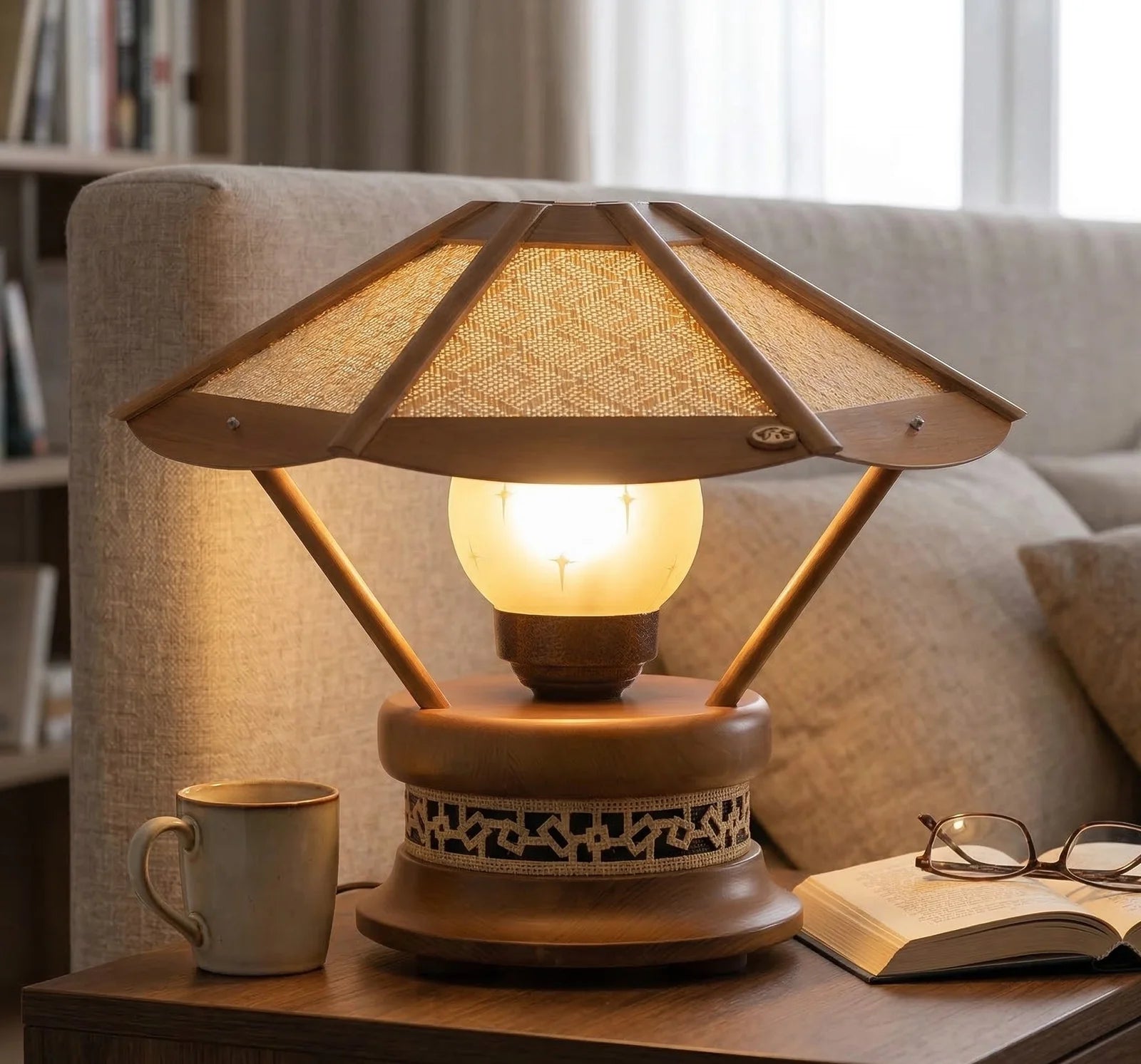 Taxta Masaüstü Lampa